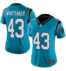 Women's Nike Carolina Panthers #43 Fozzy Whittaker Blue Alternate Vapor Untouchable Limited Player NFL Jersey