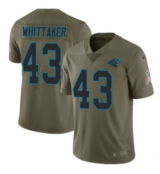 Youth Nike Carolina Panthers #43 Fozzy Whittaker Limited Olive 2017 Salute to Service NFL Jersey