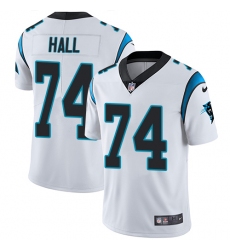Men's Nike Carolina Panthers #74 Daeshon Hall White Vapor Untouchable Limited Player NFL Jersey