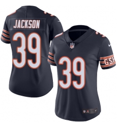 Women's Nike Chicago Bears #39 Eddie Jackson Navy Blue Team Color Vapor Untouchable Limited Player NFL Jersey