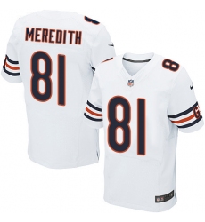 Men's Nike Chicago Bears #81 Cameron Meredith Elite White NFL Jersey