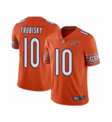 Men's Chicago Bears #10 Mitchell Trubisky Orange Alternate 100th Season Limited Football Jersey