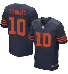 Men's Nike Chicago Bears #10 Mitchell Trubisky Elite Navy Blue Alternate NFL Jersey