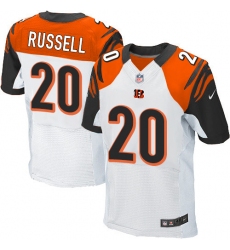 Men's Nike Cincinnati Bengals #20 KeiVarae Russell Elite White NFL Jersey