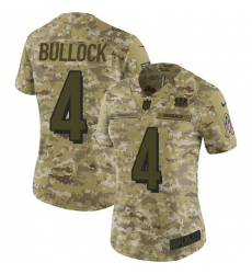 Women's Nike Cincinnati Bengals #4 Randy Bullock Limited Camo 2018 Salute to Service NFL Jersey