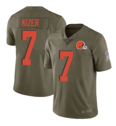 Youth Nike Cleveland Browns #7 DeShone Kizer Limited Olive 2017 Salute to Service NFL Jersey
