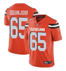 Youth Nike Cleveland Browns #65 Larry Ogunjobi Orange Alternate Vapor Untouchable Limited Player NFL Jersey
