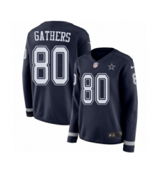 Women's Nike Dallas Cowboys #80 Rico Gathers Limited Navy Blue Therma Long Sleeve NFL Jersey