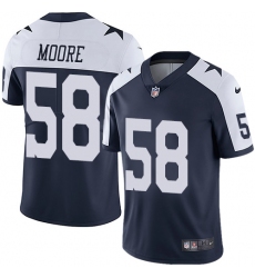 Youth Nike Dallas Cowboys #58 Damontre Moore Navy Blue Throwback Alternate Vapor Untouchable Limited Player NFL Jersey