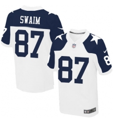 Men's Nike Dallas Cowboys #87 Geoff Swaim Elite White Throwback Alternate NFL Jersey