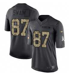 Men's Nike Dallas Cowboys #87 Geoff Swaim Limited Black 2016 Salute to Service NFL Jersey