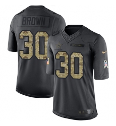 Men's Nike Dallas Cowboys #30 Anthony Brown Limited Black 2016 Salute to Service NFL Jersey
