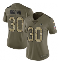 Women's Nike Dallas Cowboys #30 Anthony Brown Limited Olive/Camo 2017 Salute to Service NFL Jersey