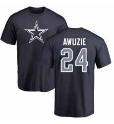NFL Nike Dallas Cowboys #24 Chidobe Awuzie Navy Blue Name & Number Logo T-Shirt