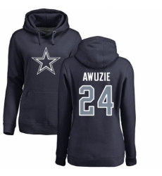 NFL Women's Nike Dallas Cowboys #24 Chidobe Awuzie Navy Blue Name & Number Logo Pullover Hoodie