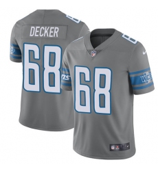 Men's Nike Detroit Lions #68 Taylor Decker Elite Steel Rush Vapor Untouchable NFL Jersey