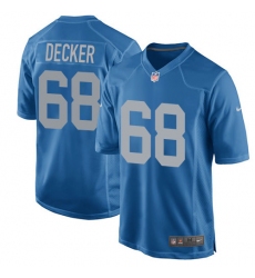 Men's Nike Detroit Lions #68 Taylor Decker Game Blue Alternate NFL Jersey