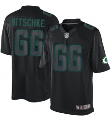 Men's Nike Green Bay Packers #66 Ray Nitschke Limited Black Impact NFL Jersey