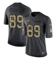Men's Nike Green Bay Packers #89 Dave Robinson Limited Black 2016 Salute to Service NFL Jersey