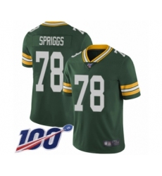 Men's Green Bay Packers #78 Jason Spriggs Green Team Color Vapor Untouchable Limited Player 100th Season Football Jersey