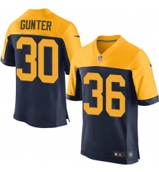 Men's Nike Green Bay Packers #36 LaDarius Gunter Elite Navy Blue Alternate NFL Jersey