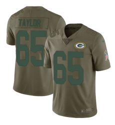 Youth Nike Green Bay Packers #65 Lane Taylor Limited Olive 2017 Salute to Service NFL Jersey