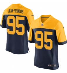 Men's Nike Green Bay Packers #95 Ricky Jean-Francois Elite Navy Blue Alternate NFL Jersey