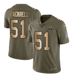 Youth Nike Green Bay Packers #51 Kyler Fackrell Limited Olive/Gold 2017 Salute to Service NFL Jersey