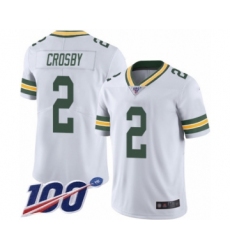 Men's Green Bay Packers #2 Mason Crosby White Vapor Untouchable Limited Player 100th Season Football Jersey