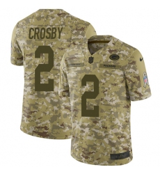Youth Nike Green Bay Packers #2 Mason Crosby Limited Camo 2018 Salute to Service NFL Jersey
