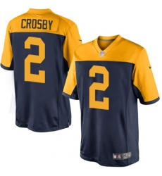 Youth Nike Green Bay Packers #2 Mason Crosby Limited Navy Blue Alternate NFL Jersey