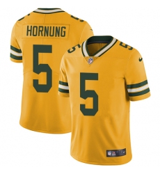 Men's Nike Green Bay Packers #5 Paul Hornung Elite Gold Rush Vapor Untouchable NFL Jersey