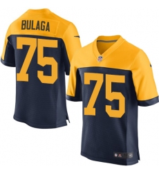 Men's Nike Green Bay Packers #75 Bryan Bulaga Elite Navy Blue Alternate NFL Jersey