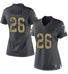 Women's Nike Houston Texans #26 Lamar Miller Limited Black 2016 Salute to Service NFL Jersey