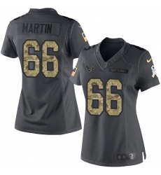 Women's Nike Houston Texans #66 Nick Martin Limited Black 2016 Salute to Service NFL Jersey