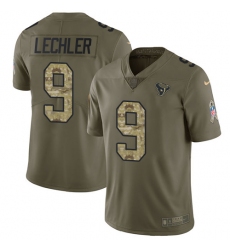 Men's Nike Houston Texans #9 Shane Lechler Limited Olive/Camo 2017 Salute to Service NFL Jersey