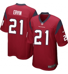 Men's Nike Houston Texans #21 Tyler Ervin Game Red Alternate NFL Jersey