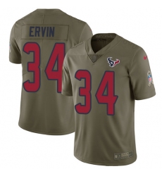 Men's Nike Houston Texans #34 Tyler Ervin Limited Olive 2017 Salute to Service NFL Jersey