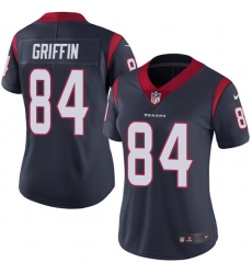 Women's Nike Houston Texans #84 Ryan Griffin Elite Navy Blue Team Color NFL Jersey