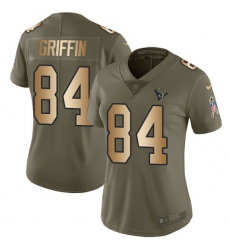 Women's Nike Houston Texans #84 Ryan Griffin Limited Olive/Gold 2017 Salute to Service NFL Jersey