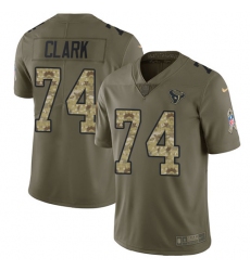 Youth Nike Houston Texans #74 Chris Clark Limited Olive/Camo 2017 Salute to Service NFL Jersey