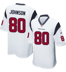 Men's Nike Houston Texans #80 Andre Johnson Game White NFL Jersey