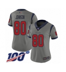 Women's Houston Texans #80 Andre Johnson Limited Gray Inverted Legend 100th Season Football Jersey