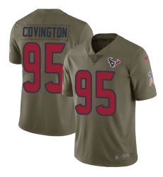 Youth Nike Houston Texans #95 Christian Covington Limited Olive 2017 Salute to Service NFL Jersey