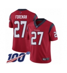 Men's Houston Texans #27 D'Onta Foreman Red Alternate Vapor Untouchable Limited Player 100th Season Football Jersey