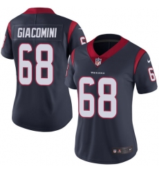 Women's Nike Houston Texans #68 Breno Giacomini Navy Blue Team Color Vapor Untouchable Limited Player NFL Jersey