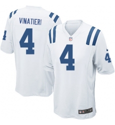 Men's Nike Indianapolis Colts #4 Adam Vinatieri Game White NFL Jersey