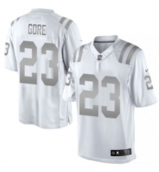 Men's Nike Indianapolis Colts #23 Frank Gore Limited White Platinum NFL Jersey