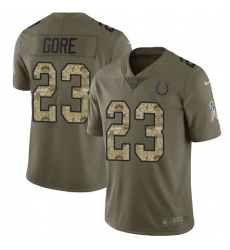Youth Nike Indianapolis Colts #23 Frank Gore Limited Olive/Camo 2017 Salute to Service NFL Jersey
