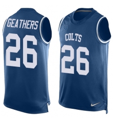 Men's Nike Indianapolis Colts #26 Clayton Geathers Limited Royal Blue Player Name & Number Tank Top NFL Jersey